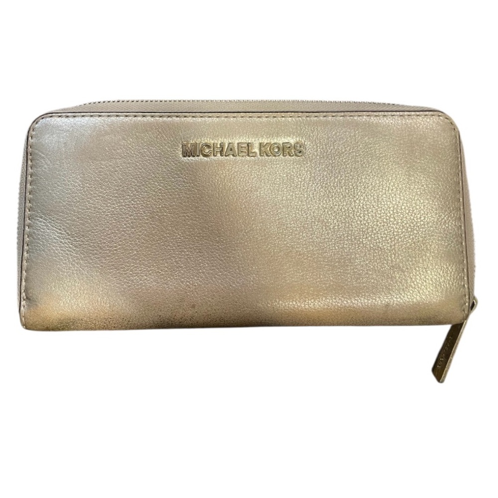 Michael Kors Metallic Gold Zip Wallet